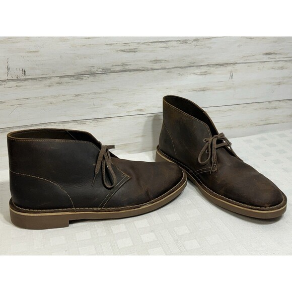 Clarks Collection Mens Size 12 M Brown Leather Classic Desert Chukka Boots shoe main image 9